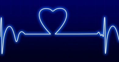 An illustration of an EKG readout with a cartoon heart inside
